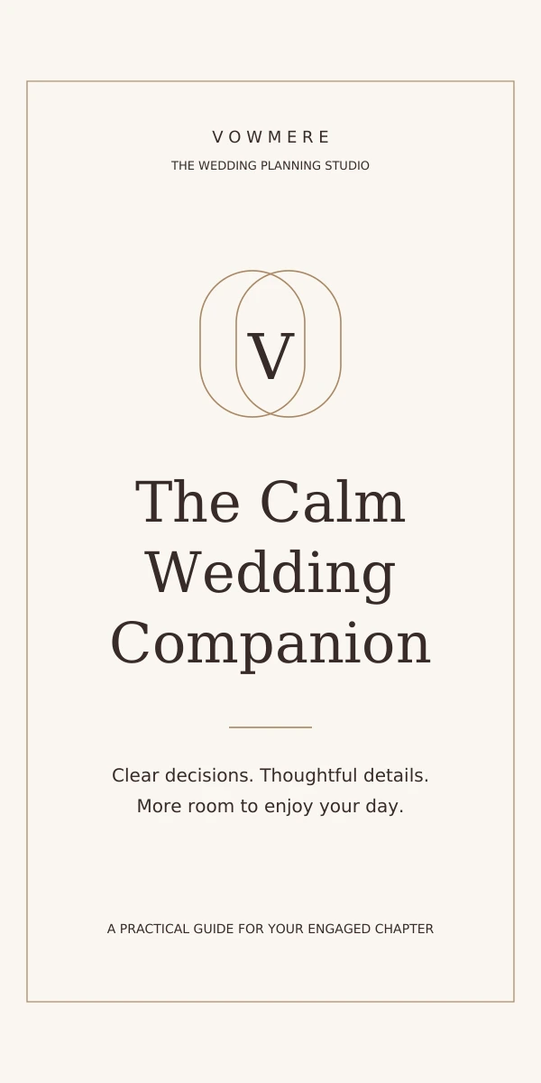 The Calm Wedding Companion, Vowmere's 30-page planning guide